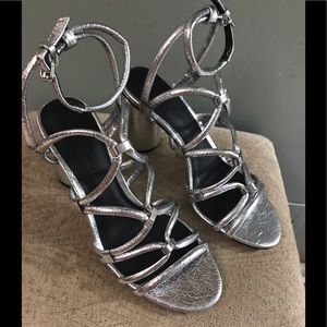 Rebecca Minkoff Silver Strappy Heels